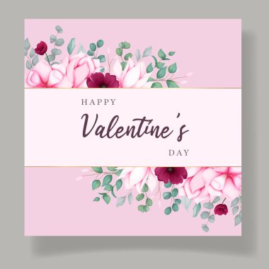 Güzel el çizilmiş çiçek düğün davetiyesi