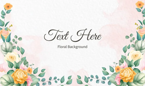 Schöne Handzeichnung Blume Und Blätter Hintergrund — Stockvektor