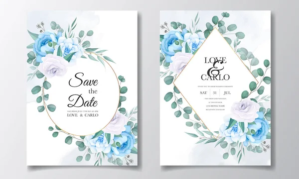 美丽的婚礼邀请卡与花卉装饰 — 图库矢量图片