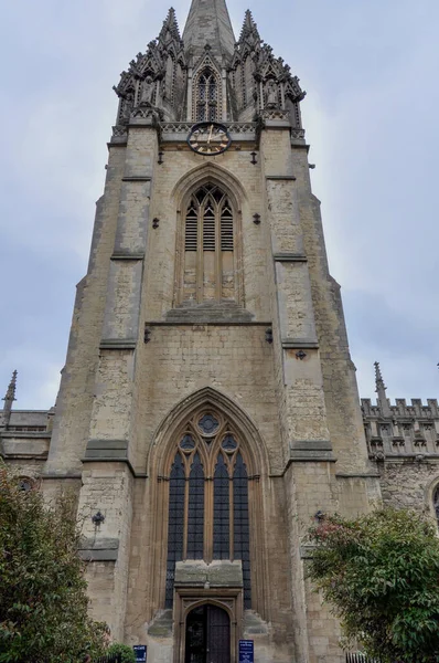 View English Gothic Building Facade Sky University Church Mary Virgin — Zdjęcie stockowe