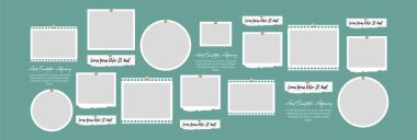 Resim veya fotoğraf çerçevesi kolaj düzeni soyut fotoğraf çerçeveleri ve dijital fotoğraf duvarı şablonu