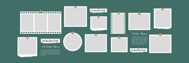 Resim veya fotoğraf çerçevesi kolaj düzeni soyut fotoğraf çerçeveleri ve dijital fotoğraf duvarı şablonu