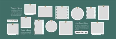 Resim veya fotoğraf çerçevesi kolaj düzeni soyut fotoğraf çerçeveleri ve dijital fotoğraf duvarı şablonu