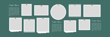 Resim veya fotoğraf çerçevesi kolaj düzeni soyut fotoğraf çerçeveleri ve dijital fotoğraf duvarı şablonu