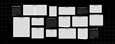 Resim sayfası ızgara düzeni soyut fotoğraf çerçeveleri