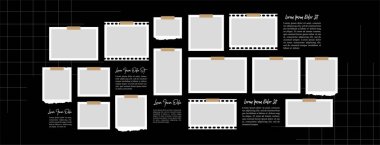 Resim sayfası ızgara düzeni soyut fotoğraf çerçeveleri