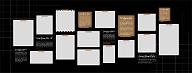 Resim sayfası ızgara düzeni soyut fotoğraf çerçeveleri