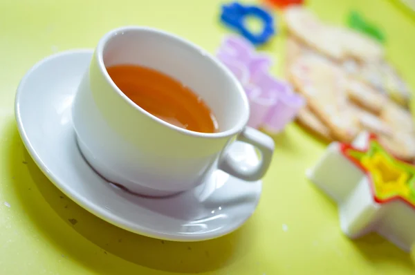 Image of tea tasty cookies molds — Stock Photo, Image