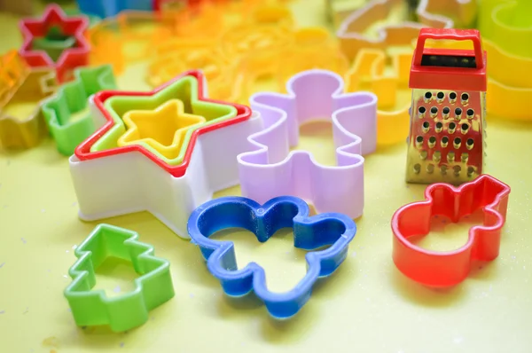 A lot of kitchen colorful equipment Stock Photo