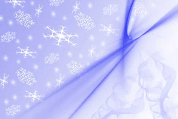 Beautiful light blue blurred background with white snowflakes on it — ストック写真