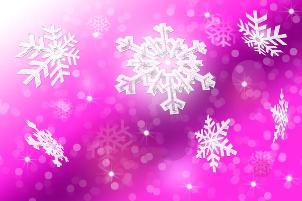 White snowflakes on blurred pink background — 스톡 사진