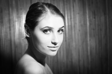 closeup picture of beautiful young sexy woman having fun relaxing happy smiling