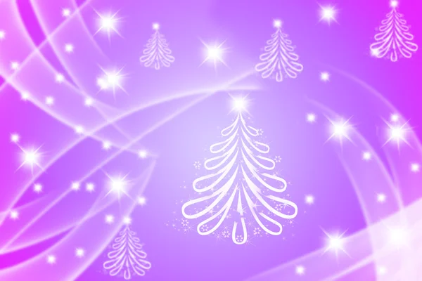 Many Christmas trees drawn with lens flare and motion effect — ストック写真