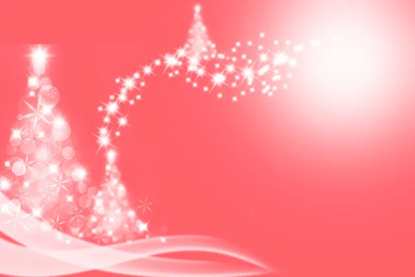 Albero di Natale a forma di lente e bokeh su sfondo cerise . — Foto Stock