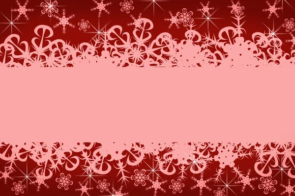 Diseño gráfico de copyspace navideño con hermosos copos de nieve sobre fondo rosa — Foto de Stock