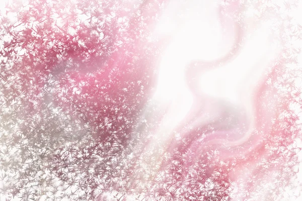 Зимнее стекло с инеем на розовом пятнистом фоне — стоковое фото