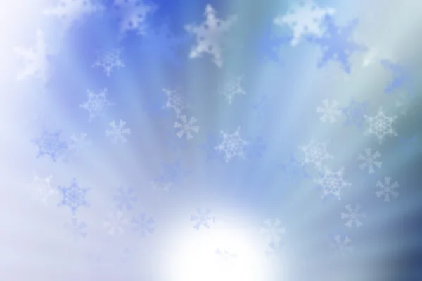 Christmas background with beautiful falling snowflakes on light blue background — Stock Photo, Image