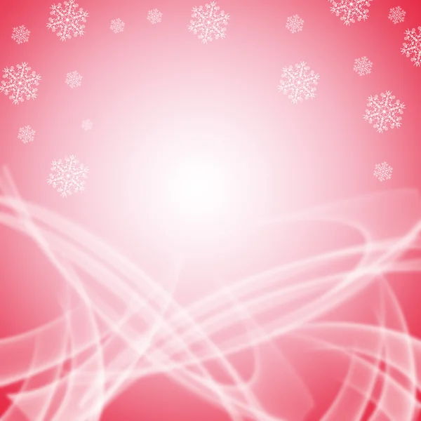 Square coral digital background with white snowflakes and motion lights — Stock Photo, Image