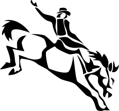 Rodeo kovboy vektör