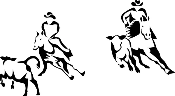 Corte competencia caballo — Vector de stock