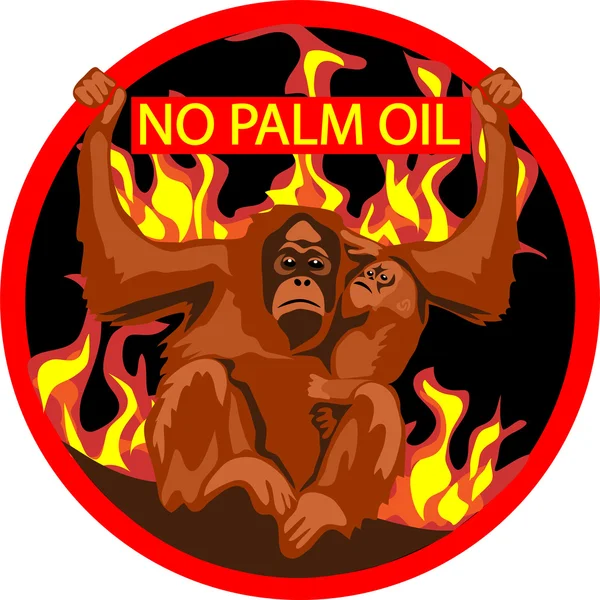 Ingen palmolja etikett — Stock vektor