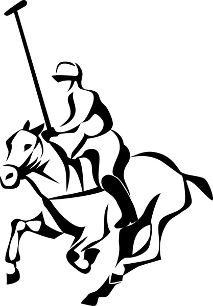 Jugador de polo caballo — Vector de stock