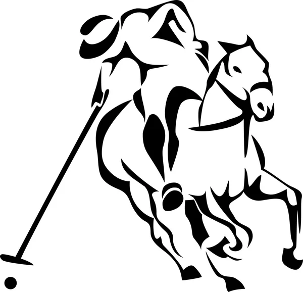 Jugador de polo caballo — Vector de stock