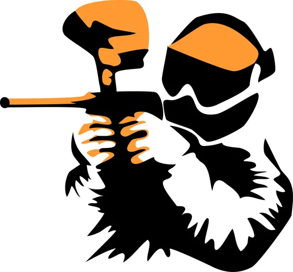 Paintball jugador — Vector de stock