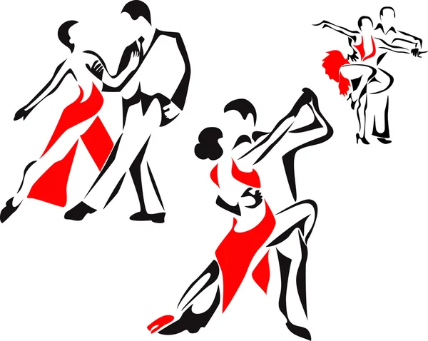 Bailarines latinos — Vector de stock