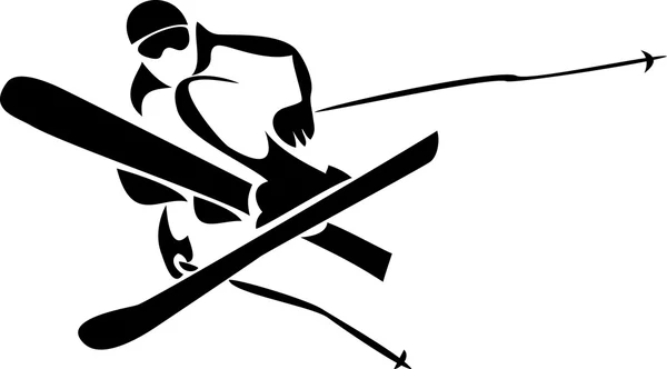 Freeride Skifahrer — Stockvektor