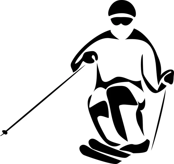 Могул, катання на лижах — стоковий вектор