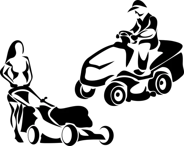 Gráfico vectorial Homem cortando grama Imagen vectorial Homem cortando