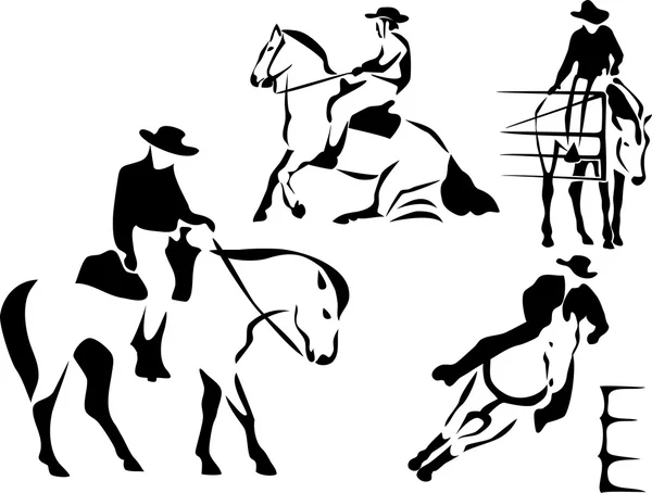 Western riding — Stock Vector