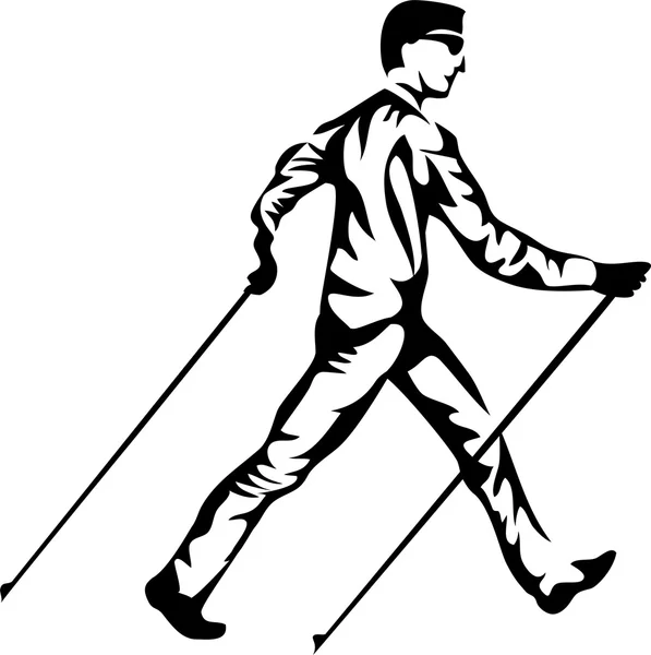 Nordic walking — Stockový vektor