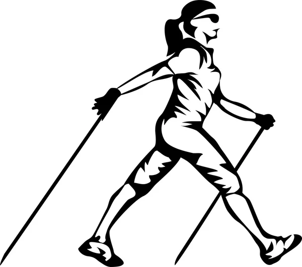 Nordic walking — Stockový vektor