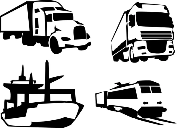 Иконки для перевозки грузов — стоковый вектор