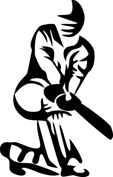 Cricket speler illustratie — Stockvector