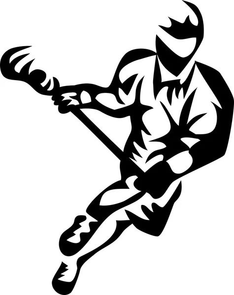 Lacrosse speler illustratie — Stockvector