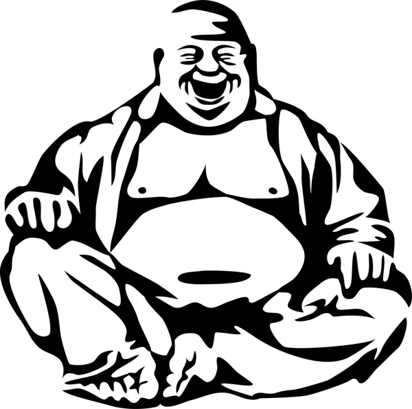 Buddha risa - ilustración vectorial — Vector de stock