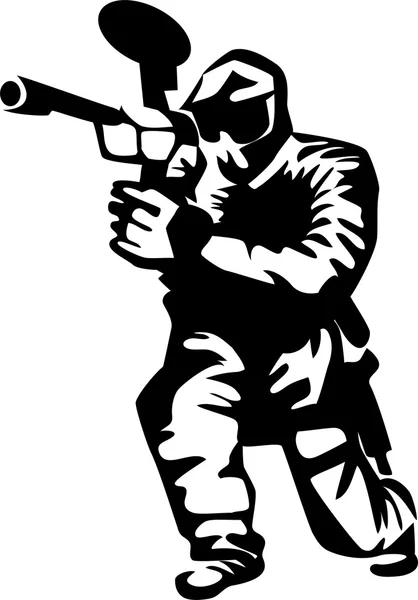 Paintball player - vector illustration — Stock Vector