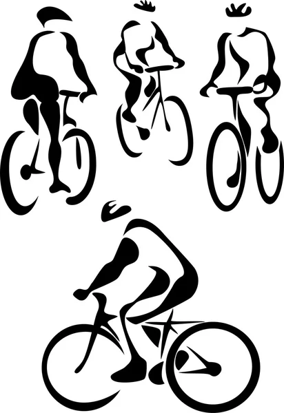 Recreational cyclist icons — Stock Vector