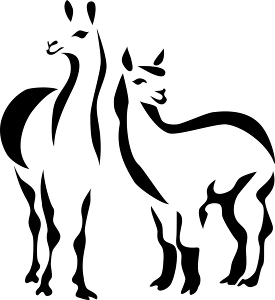 Llama guanaco y alpaca — Vector de stock