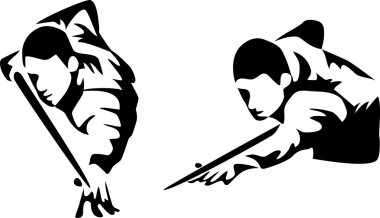 Bilardo oyuncu vektör