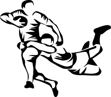 Rugby player vektör
