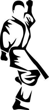 Karate poz vektör