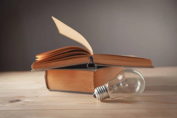 lamp and book on the table, idea from books