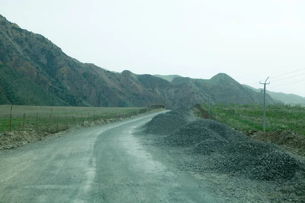 Road Construction Mountains Day — Stock Photo, Image