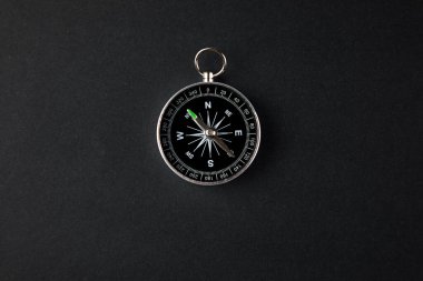 izole edilmiş siyah arkaplanda pusula