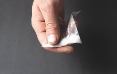 Kokain. Poşette beyaz toz