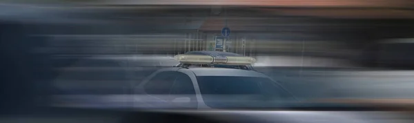 Polizeiauto Der Stadt — Stockfoto